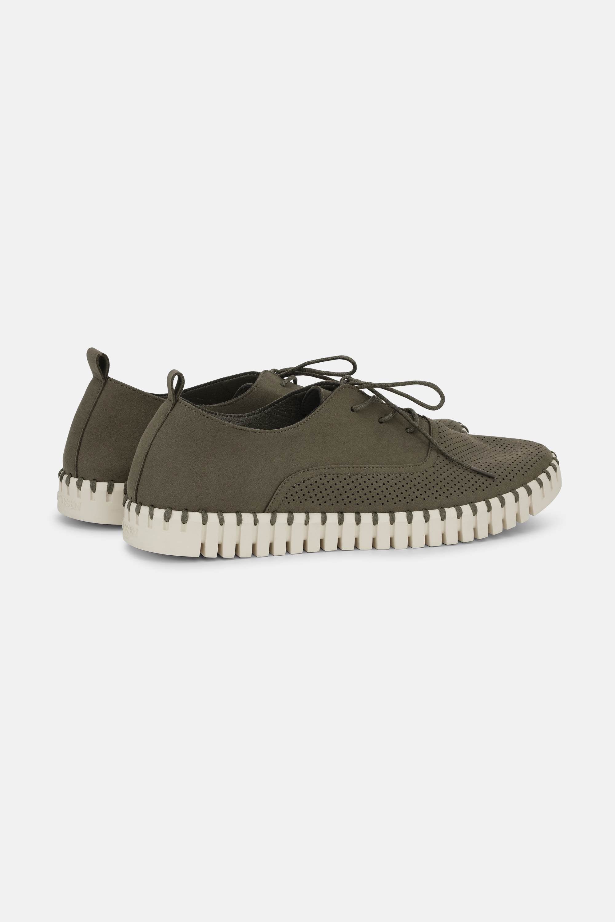 Herresko Med Lisser - Deep Olive Pearled Ivory